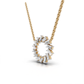 Dazzling Baguette Diamond Circle Pendant Necklace